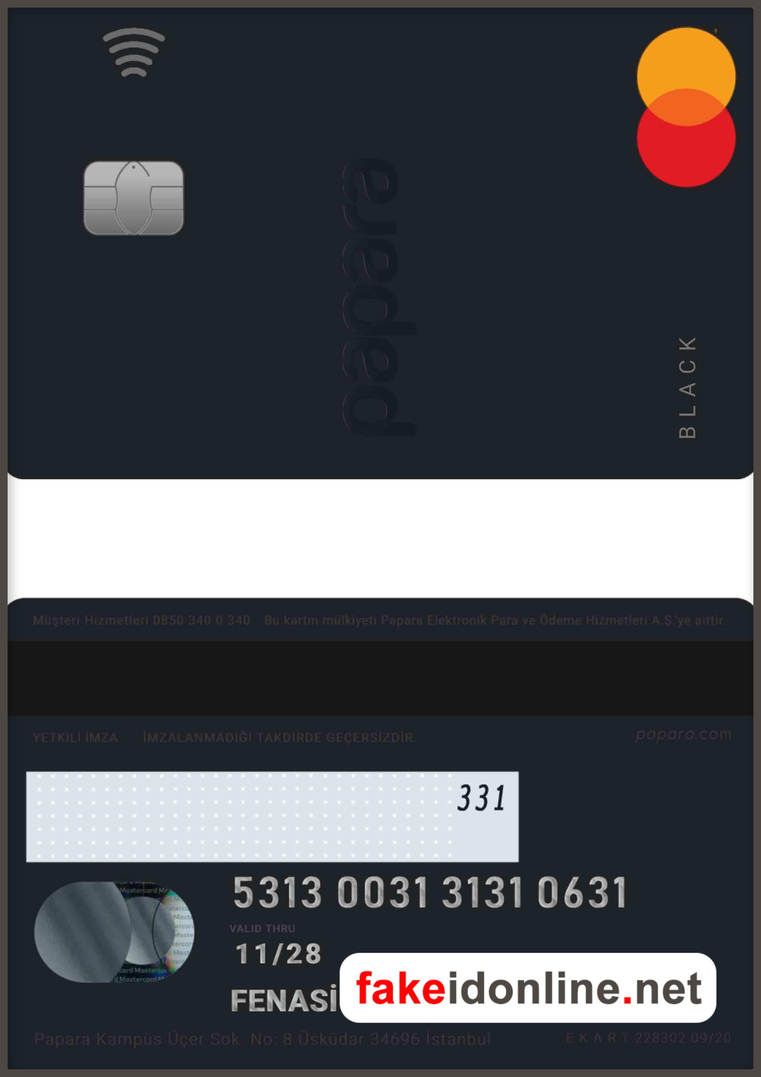 Turkey Papara Mastercard